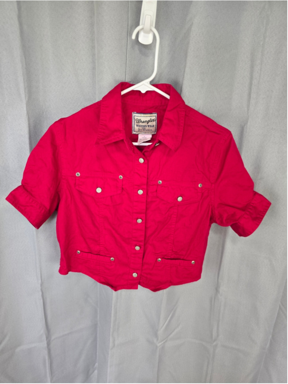 Women's Wrangler Western Wear Button Down Shirt Red Size L